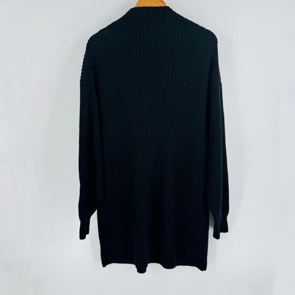 Wilfred Black Sweater Dress XL Long Sleeve Ribbed Knit Minimalist Winter Cozy - Picture 2 of 9
